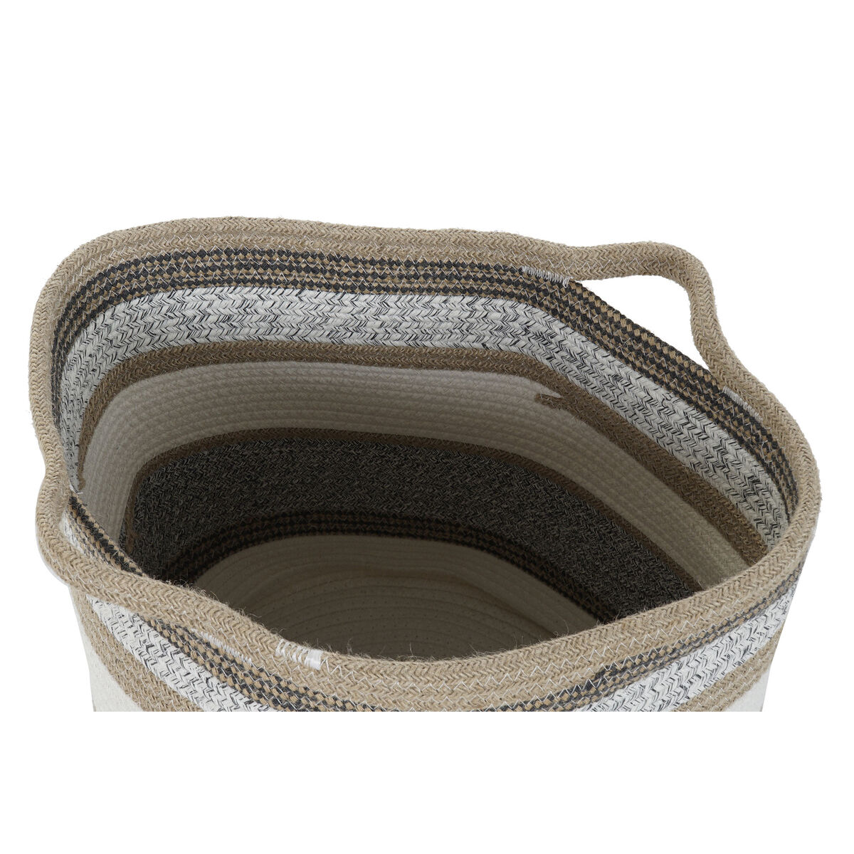 Korb-Set DKD Home Decor Weiß Grau natürlich Jute (2 Stücke)